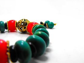 佛珠绿松石蜜蜡手链