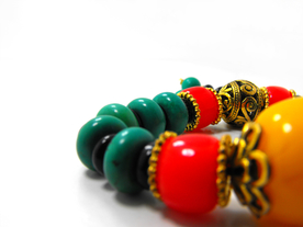 佛珠绿松石蜜蜡手链