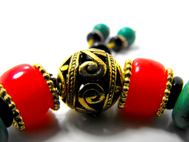 佛珠绿松石蜜蜡手链