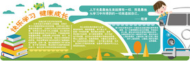 卡通校园文化墙学习宣传栏