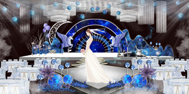 蓝色系婚礼设计背景