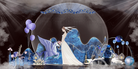 蓝色系婚礼设计背景