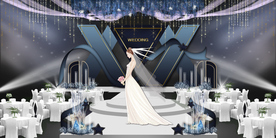 蓝色系婚礼设计背景