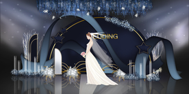 蓝色婚礼 蓝金色婚礼 深蓝色婚