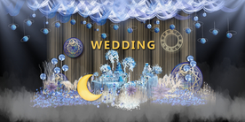 蓝色系婚礼设计背景