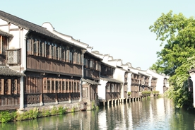 江南水乡运河园林图片