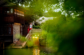 江南水乡运河园林图片