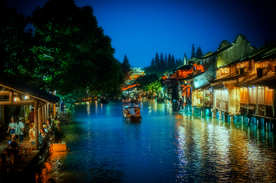 江南水乡运河园林图片