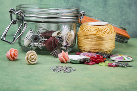 纽扣衣扣锁扣针线图片