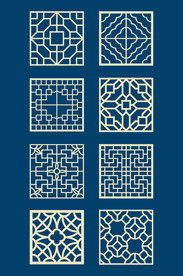 中国风方形装饰纹样