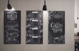 餐厅挂画  价目表样机