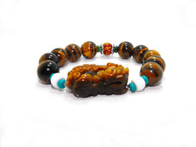 虎睛石貔貅佛珠手链