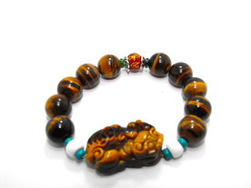 虎睛石貔貅佛珠手链