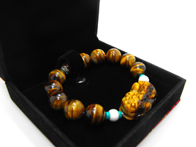 虎睛石貔貅佛珠手链