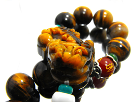 虎睛石貔貅佛珠手链