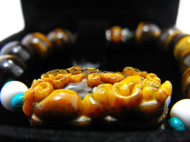 虎睛石貔貅佛珠手链