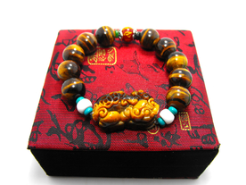 虎睛石貔貅佛珠手链
