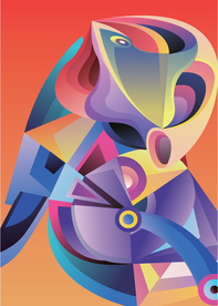 抽象炫彩液态图案