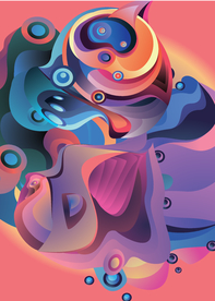 抽象炫彩液态图案