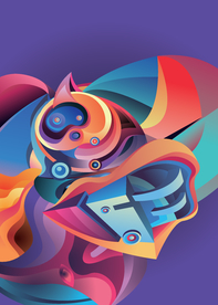 抽象炫彩液态图案