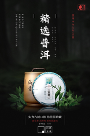 高端普洱茶促销海报