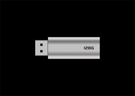 金属高端U盘样机矢量效果图