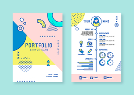 彩色商务简历模板