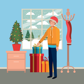 家庭成员生活插画