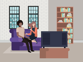 家庭成员生活插画