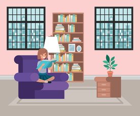 家庭成员生活插画