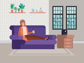 家庭成员生活插画