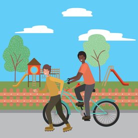 家庭成员生活插画