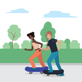 家庭成员生活插画