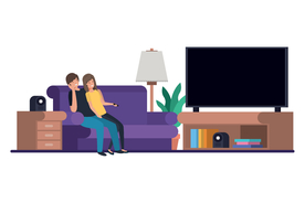 家庭成员生活插画