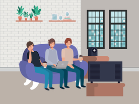 家庭成员生活插画