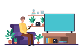 家庭成员生活插画