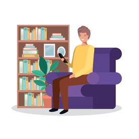 家庭成员生活插画