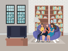 家庭成员生活插画