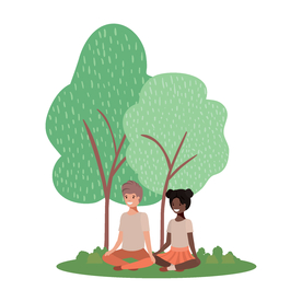 家庭成员生活插画