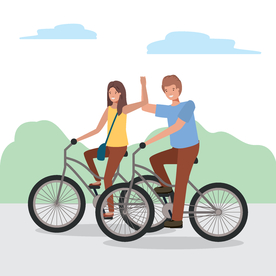 家庭成员生活插画