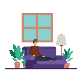 家庭成员生活插画