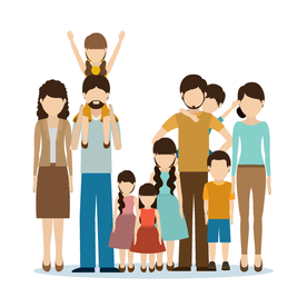 家庭成员生活插画