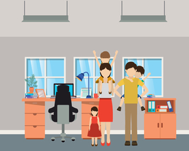 家庭成员生活插画