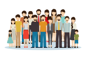 家庭成员生活插画