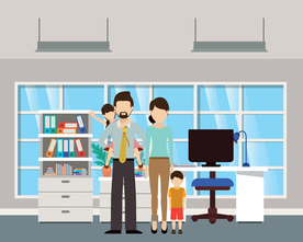 家庭成员生活插画