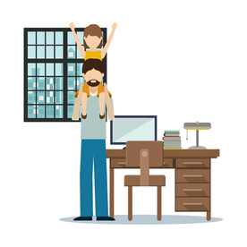 家庭成员生活插画