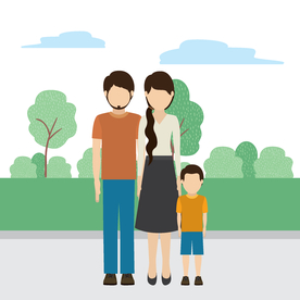 家庭成员生活插画