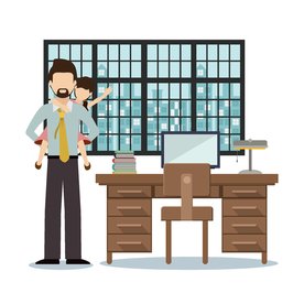 家庭成员生活插画