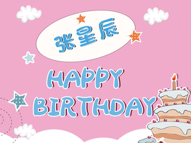 卡通生日海报 生日快乐