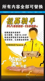 美团外卖美团专送骑手招聘图